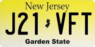 NJ license plate J21VFT