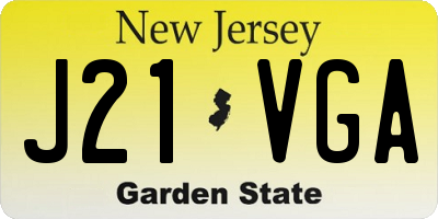NJ license plate J21VGA