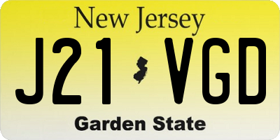 NJ license plate J21VGD