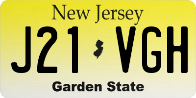 NJ license plate J21VGH
