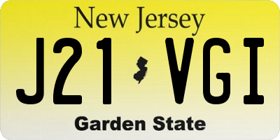 NJ license plate J21VGI