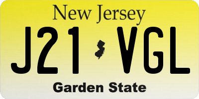 NJ license plate J21VGL