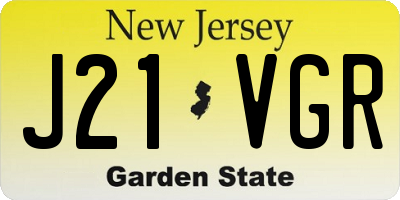 NJ license plate J21VGR