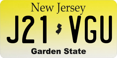 NJ license plate J21VGU