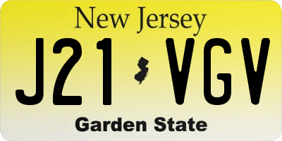 NJ license plate J21VGV