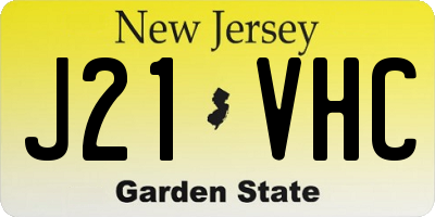 NJ license plate J21VHC
