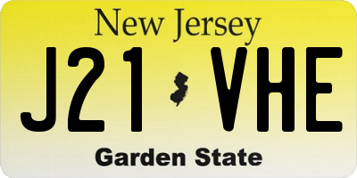 NJ license plate J21VHE