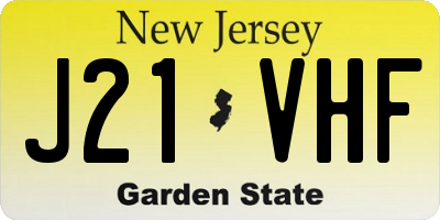 NJ license plate J21VHF