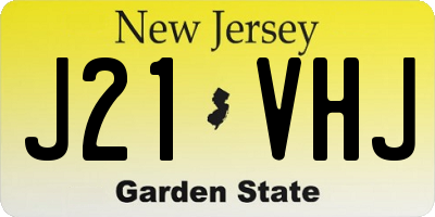 NJ license plate J21VHJ