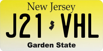 NJ license plate J21VHL
