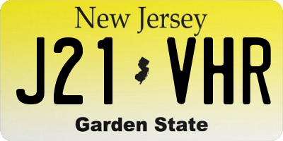 NJ license plate J21VHR