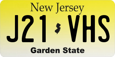NJ license plate J21VHS