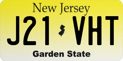 NJ license plate J21VHT