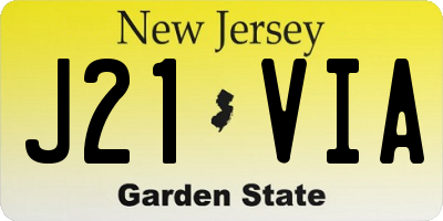 NJ license plate J21VIA