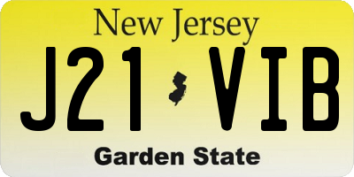 NJ license plate J21VIB