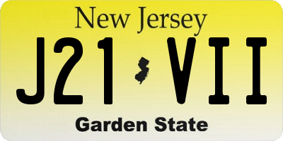 NJ license plate J21VII