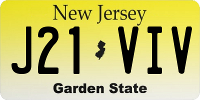 NJ license plate J21VIV