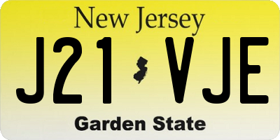 NJ license plate J21VJE