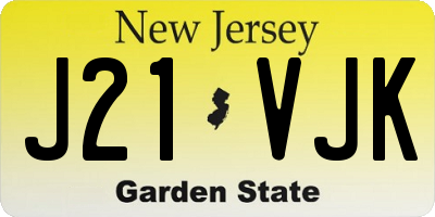 NJ license plate J21VJK
