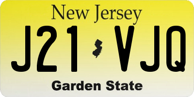 NJ license plate J21VJQ