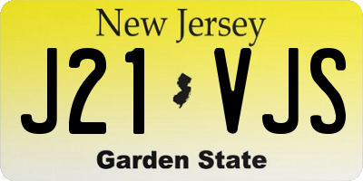NJ license plate J21VJS