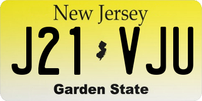 NJ license plate J21VJU