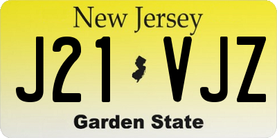 NJ license plate J21VJZ