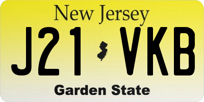 NJ license plate J21VKB