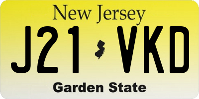 NJ license plate J21VKD