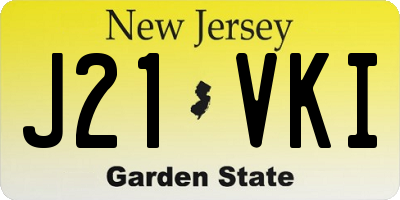 NJ license plate J21VKI