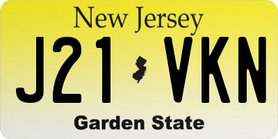 NJ license plate J21VKN