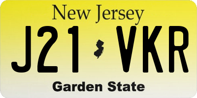 NJ license plate J21VKR