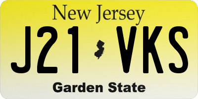 NJ license plate J21VKS