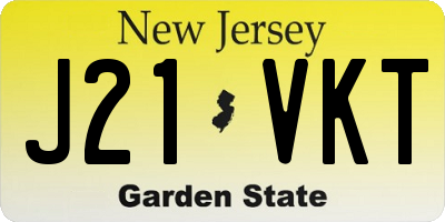 NJ license plate J21VKT
