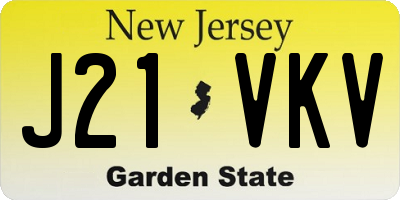 NJ license plate J21VKV