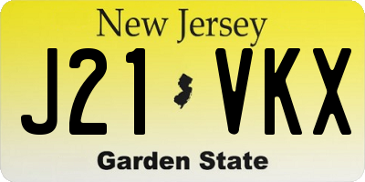 NJ license plate J21VKX