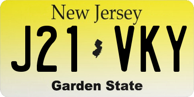 NJ license plate J21VKY