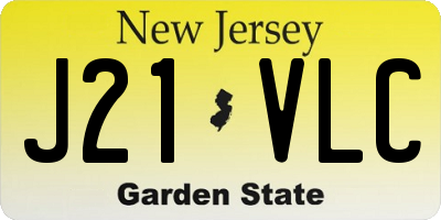 NJ license plate J21VLC