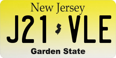 NJ license plate J21VLE