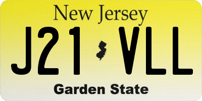 NJ license plate J21VLL