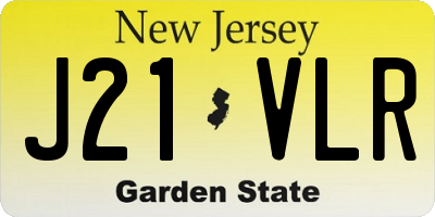 NJ license plate J21VLR