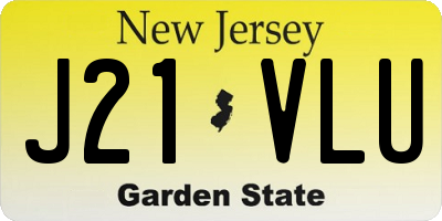 NJ license plate J21VLU