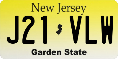 NJ license plate J21VLW