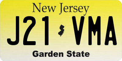 NJ license plate J21VMA