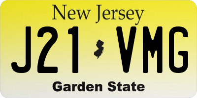 NJ license plate J21VMG