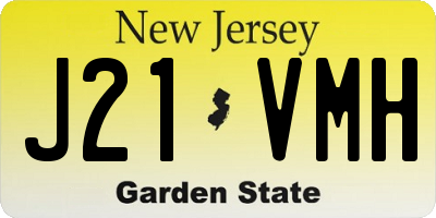 NJ license plate J21VMH