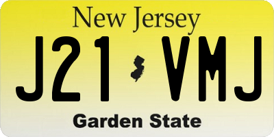 NJ license plate J21VMJ