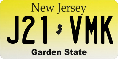 NJ license plate J21VMK