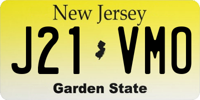 NJ license plate J21VMO