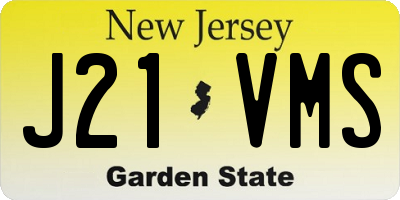 NJ license plate J21VMS